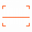 barcode white and orange icon