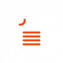 clipboard white and orange icon