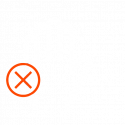 touch free white and orange icon